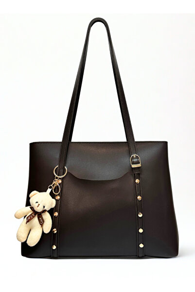 fular & bags Geantă de umăr și de mână maro cu fermoar pentru femei, cu acces...