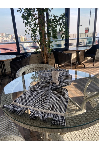 LUMIA ÇEYİZ سجادة كارالي سوداء مكشكشة مقاس 40×120