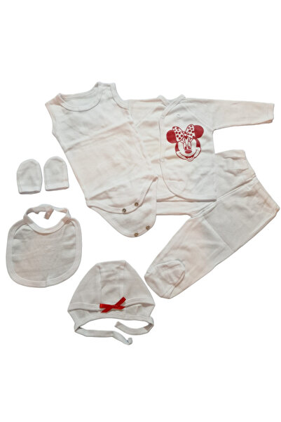 Bubu Kids Creations Costum nou-născut din 6 piese (alb și roșu) - Fabricat în...