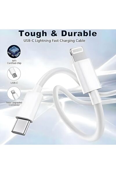 X-SCOOT Super fast charger 25W, Fast charging, Iphone, Data cable included 1 m, USB-C Lightning, White