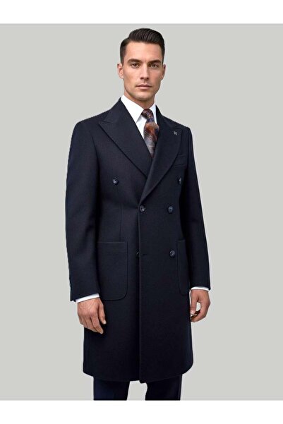 HERMOSE Navy Blue Double-Breasted Modern Fit Cashmere Suit | Premium Collection