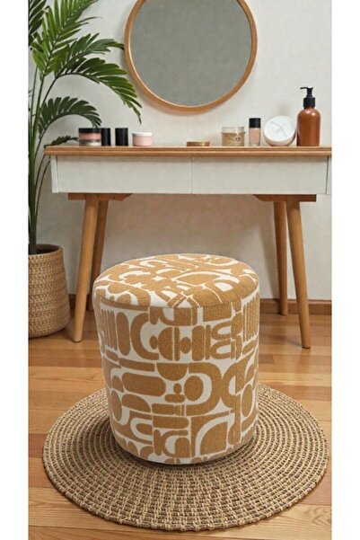 Framgan Bohem Dokuma Kumaş Puff – Yatak Ucu, Makyaj Masası ve Oturma Alanı İçin Şık Kullanım
