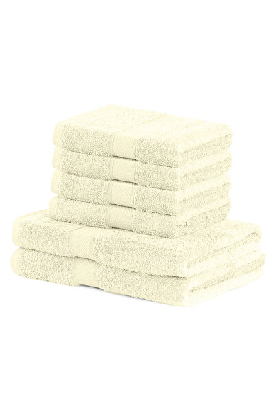 Deco King Set of 6 cotton bath towels, Bamby, 425 g/m2, 2x70x140 cm, 4x50x100 cm, ecru