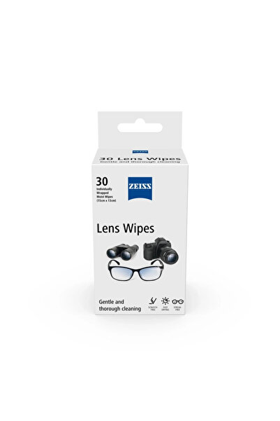 ZEISS Lens Wet Wipes, pack of 30, individually wrapped