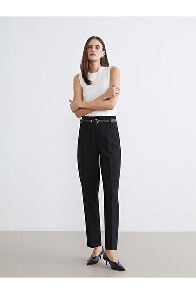 LC Waikiki Beli Kemerli Dar Fit Women's Pleated Trousers