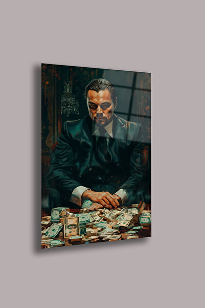 gxe.art Mafya Table 4mm Glass Table – Imprimare cinematografică UV Design pre...