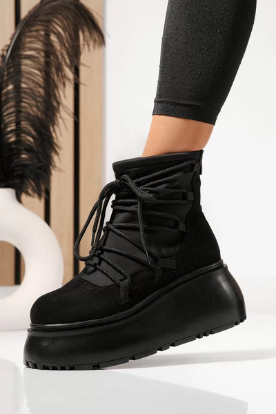 Zaira Ghete dama captusite negre din piele ecologica intoarsa Ingrid #23165 - 39