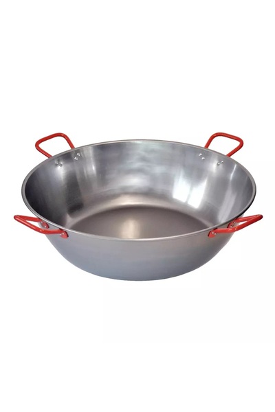 Perfect Home Deep paella pan made of polished steel, with 4 handles, 65 cm
