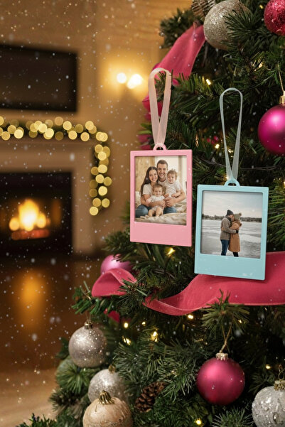 Cosmic Star مجموعة من قطعتين من زينة شجرة عيد الميلاد بتصميم إطار صور بولاروي...