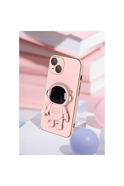dng TPU 2in1 Flippy Protective Case for Apple iPhone 15 - Astronaut with Stand, Shockproof, Pink