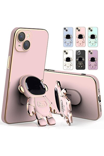 dng TPU 2in1 Flippy Protective Case for Apple iPhone 15 - Astronaut with Stand, Shockproof, Pink