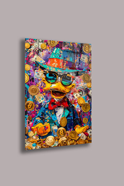 gxe.art Pictură colorată cu portret abstract pe sticlă de 4 mm – Artă modernă...