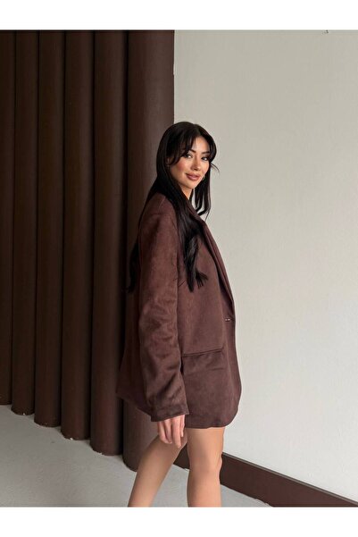 MADAME MELEK Imported Scuba Suede Fabric Strap Dress & V Shoulder Pad I Jacket Set