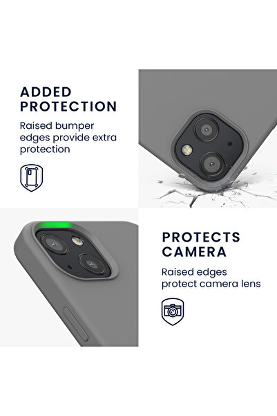 KWmobile Case for iPhone 13, Silicone, Gray, 55878.155