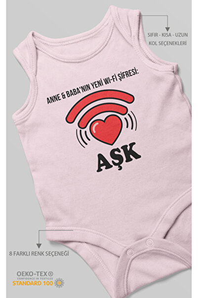 MorivoKids كلمة مرور واي فاي جديدة من الأم والأب Love مطبوع Baby Bodysuit – ب...