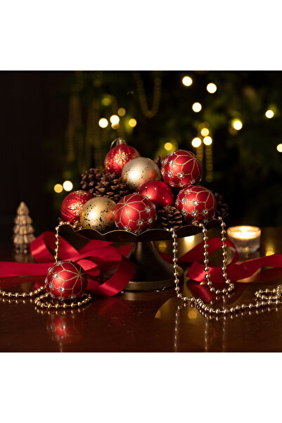 Generic Christmas Balls, Red White Set of 24, 6CM Traditional Ornaments for Christmas Decoration