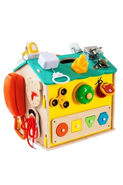 OEM Montessori Activity House Busy Board, Multicolor, 35 x 27 x 31 cm