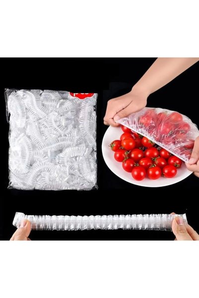 HETicaret 100 Adet Pratik Tazeliği Koruyan Tencere ve Tabak Bonesi | Çok Amaçlı Kapak Gıda Bonesi Strech Kapak
