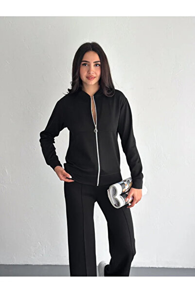 CyRo Women's Modal Fabric Zippered Comfortable Fit Tracksuit Set