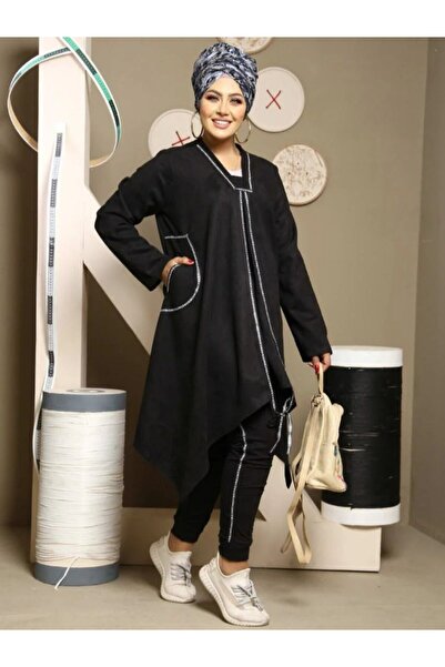 SWAN.AE Winter 2-piece set, long blouse, Letters print, pants, pocket, Cotton Lycra, suede, Casual Chic