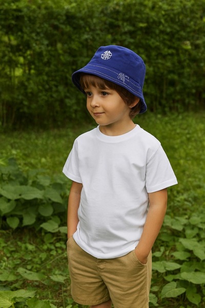 Kitti Boy's Anchor Printed Linen Hat