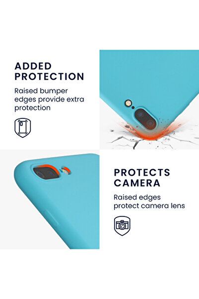 KWmobile Case for iPhone 8 Plus / iPhone 7 Plus, Silicone, Blue, 49981.223