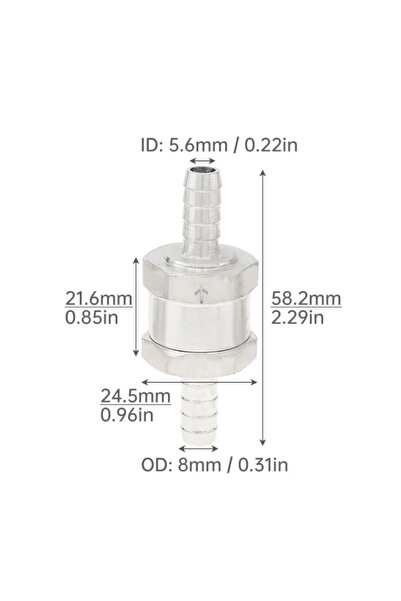 OEM Valve FI 10 mm + Valve FI 8 mm, UNISENS, arrow appears indicating direction, diesel or gasoline