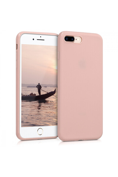 KWmobile Case for Apple iPhone 8 Plus / iPhone 7 Plus, Silicone, Rose Gold, 3...