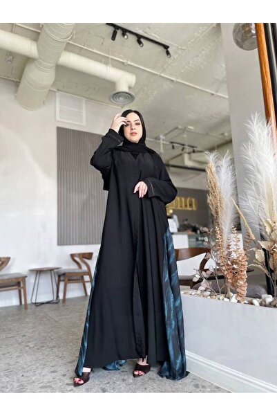 leatherthreadz Practical everyday double-dome abaya in royal black silk