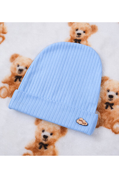 Huglette Baby Boy Wooden Emblem Cotton Beret