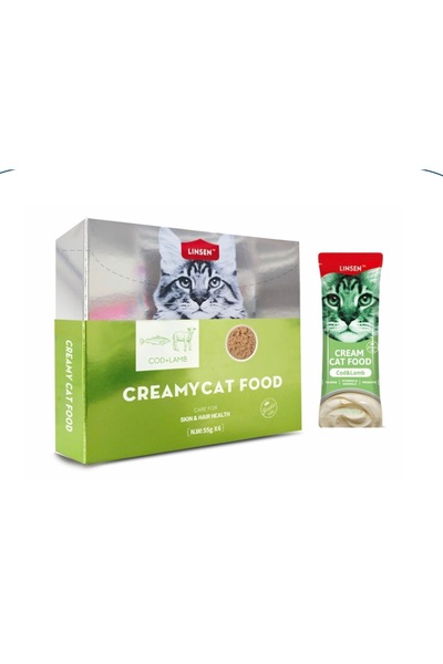 Schesir Linsin Creamy Lamb & Cod Flavored Treats for Immune & Skin Support for Cats 55x6g