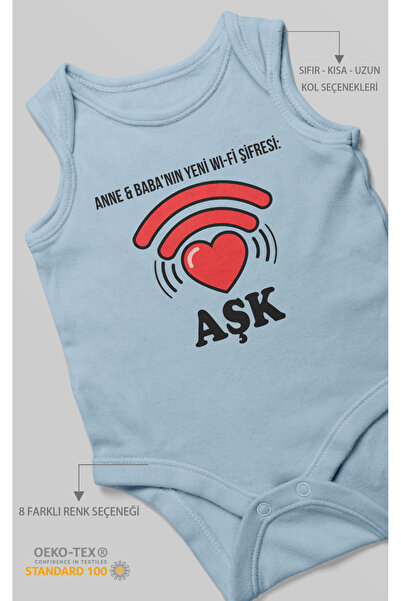 MorivoKids كلمة مرور واي فاي جديدة من الأم والأب Love مطبوع Baby Bodysuit – ب...