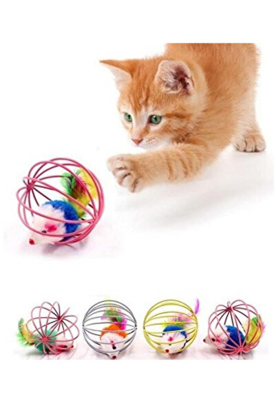 DodoJoy Mouse Ball Cat Toy Furry Spinning Ball Interactive Chasing Toy Moving Colorful Cat Toy