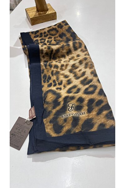 ENRİCO FERRİ Modal Cotton Leopard Shawl