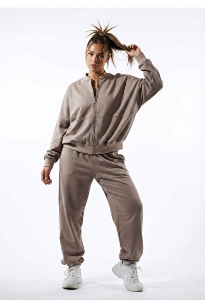 Ceylen Φούτερ Unisex Premium με φερμουάρ oversized College Collar