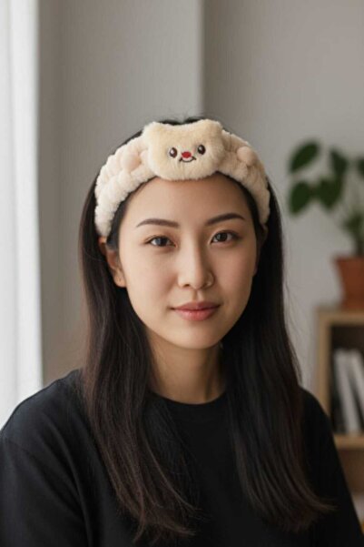 KANİNCHEN رباط شعر نسائي فائق النعومة لغسل الوجه، رباط شعر مرن للمكياج