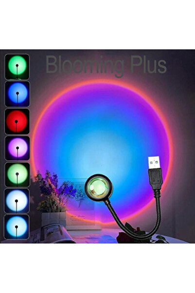 Blooming Plus USB LED 7 RENK 14 MOD PROJEKTÖR LAMBASI FOTOĞRAF VE VİDEO ÇEKİM...