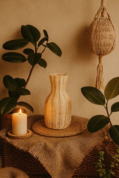 His Art Workshop RATTAN BAMBU TASARIM BOHEM VAZO 520