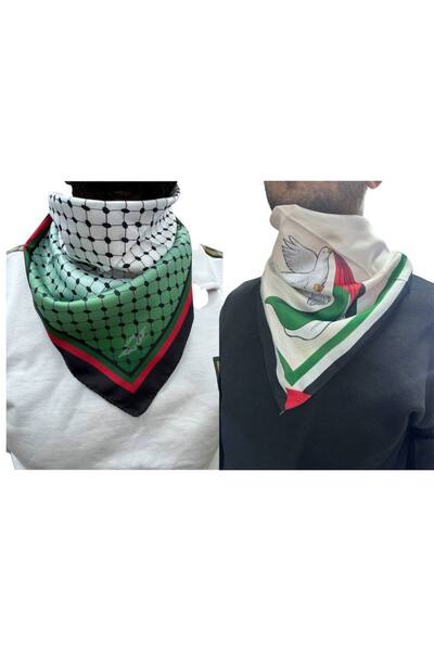 ALDAIYR 2 Pcs Palestine Themed Scarf 50X50 Unisex Suitable for Daily Use Pash...