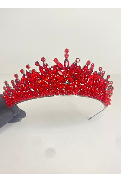 cugy parti malzemeleri CORONĂ DE MIREASĂ CU PIATRĂ DE CRYSTAL ROȘU & CORONĂ D...