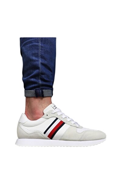 Tommy Hilfiger Maxton Mix Süet Deri Beyaz Erkek Sneakers