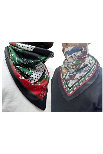 ALDAIYR 2 Pcs Palestine Themed Scarf 50X50 Unisex Suitable for Daily Use Pash...