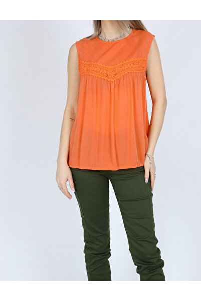 Cream Tank top, Orange