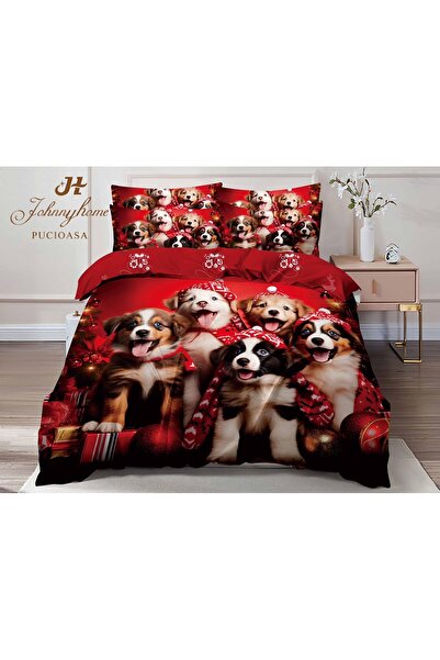 trendyhome Christmas Finet Cotton Bedding 6 Pieces – Playful Puppies