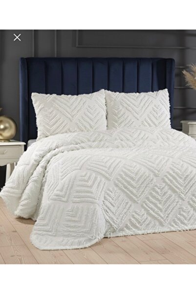 DANTEELHOME طقم بيكيه مزدوج من توسكانا مكون من 3 قطع بلون كريمي