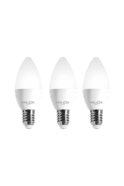 Helios 3 Adet 8W LED Buji Ampul 6500K Beyaz Işık E-14 Ince Duy ( Avize Ampulü )