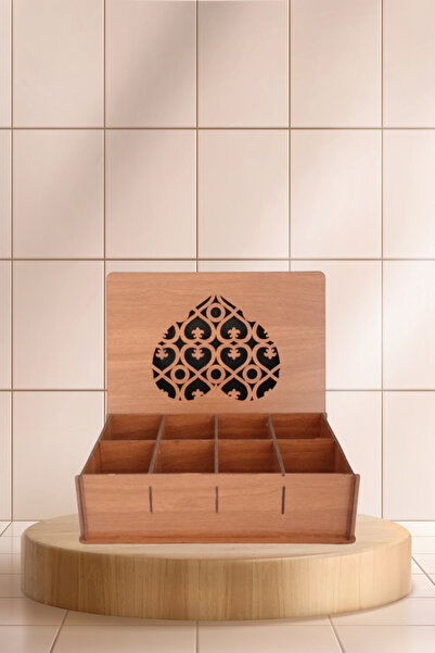 mars tasarım Çay Saklama Kutusu - Bitki Çayı, Detox Çayı, Kahve - Ahşap - - 2...