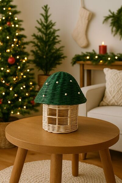 His Art Workshop RATTAN BAMBU MANTAR EV YEŞİL