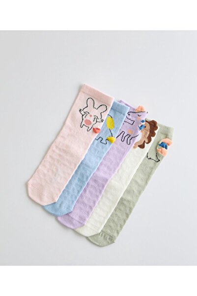 Katia&Bony Children's 5-Pack Animal Patterned Socks Multi-Colored
