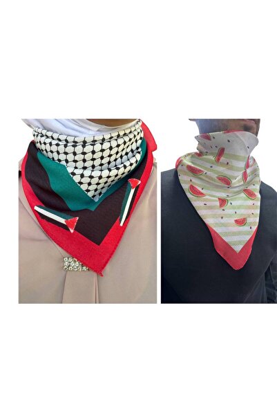 ALDAIYR 2 bucăți eșarfe cu tematică palestiniană 50x50, unisex, potrivite pen...